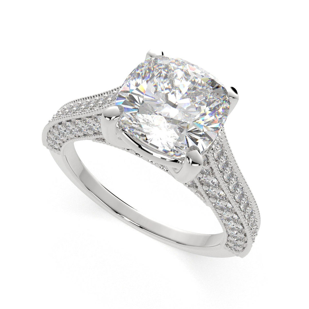 Martina Cushion Cut Pave Engagement Ring Setting - Nivetta