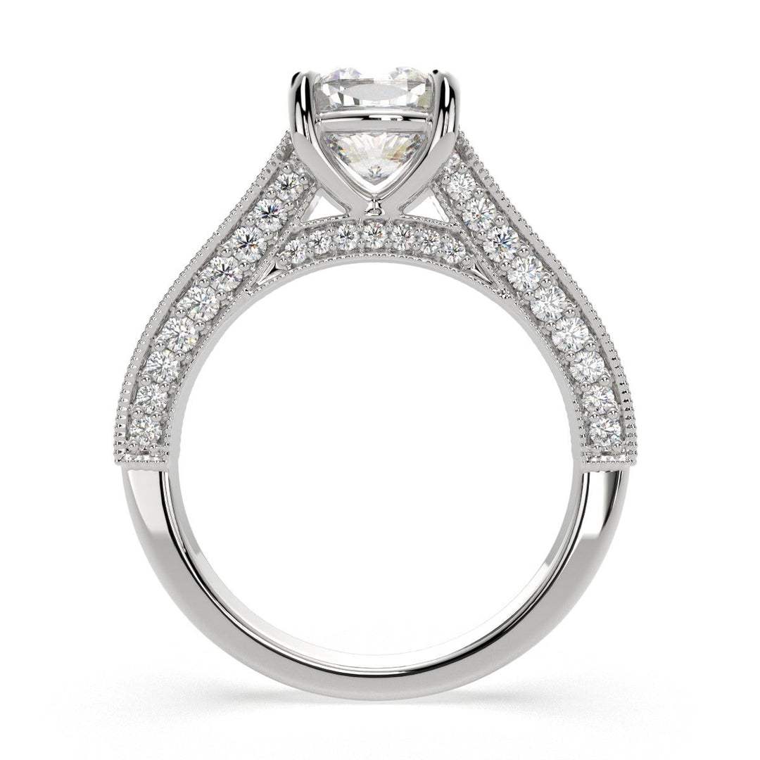 Martina Cushion Cut Pave Engagement Ring Setting - Nivetta