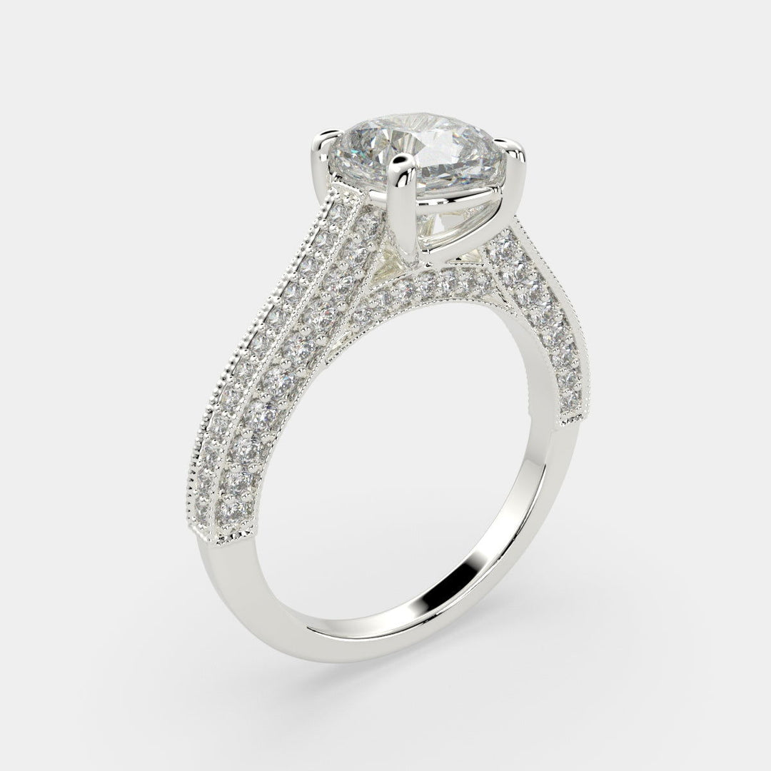 Martina Cushion Cut Pave Engagement Ring Setting - Nivetta