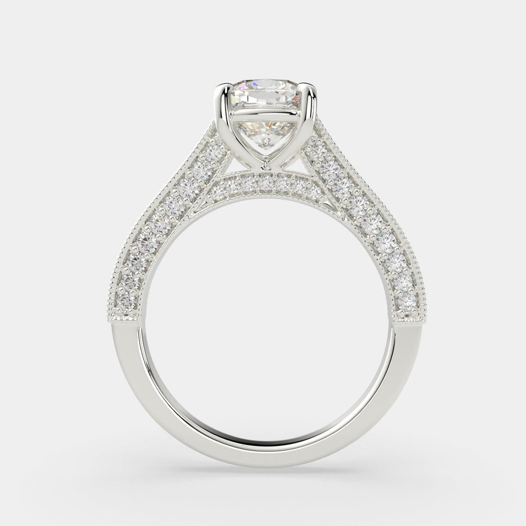 Martina Cushion Cut Pave Engagement Ring Setting - Nivetta