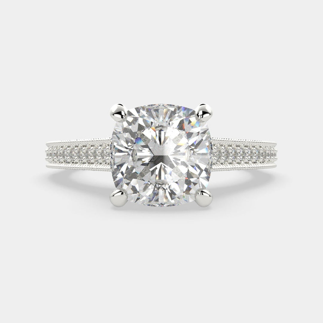 Martina Cushion Cut Pave Engagement Ring Setting - Nivetta