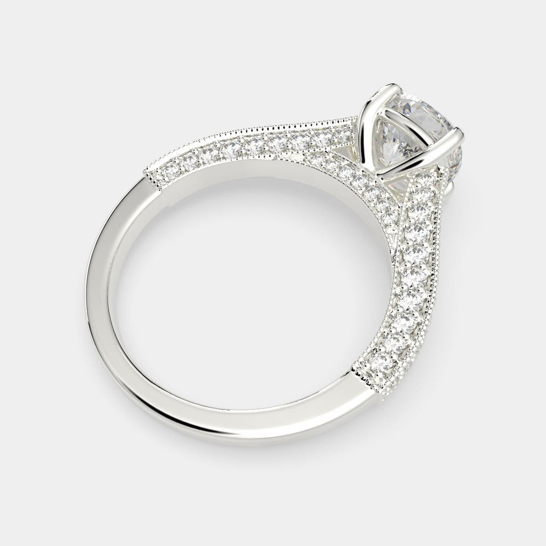 Martina Cushion Cut Pave Engagement Ring Setting - Nivetta