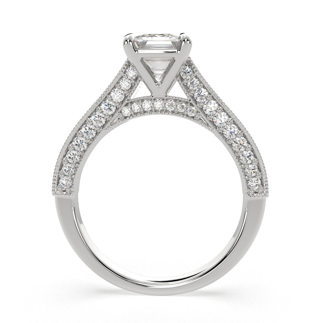 Martina Emerald Cut Pave Engagement Ring Setting - Nivetta