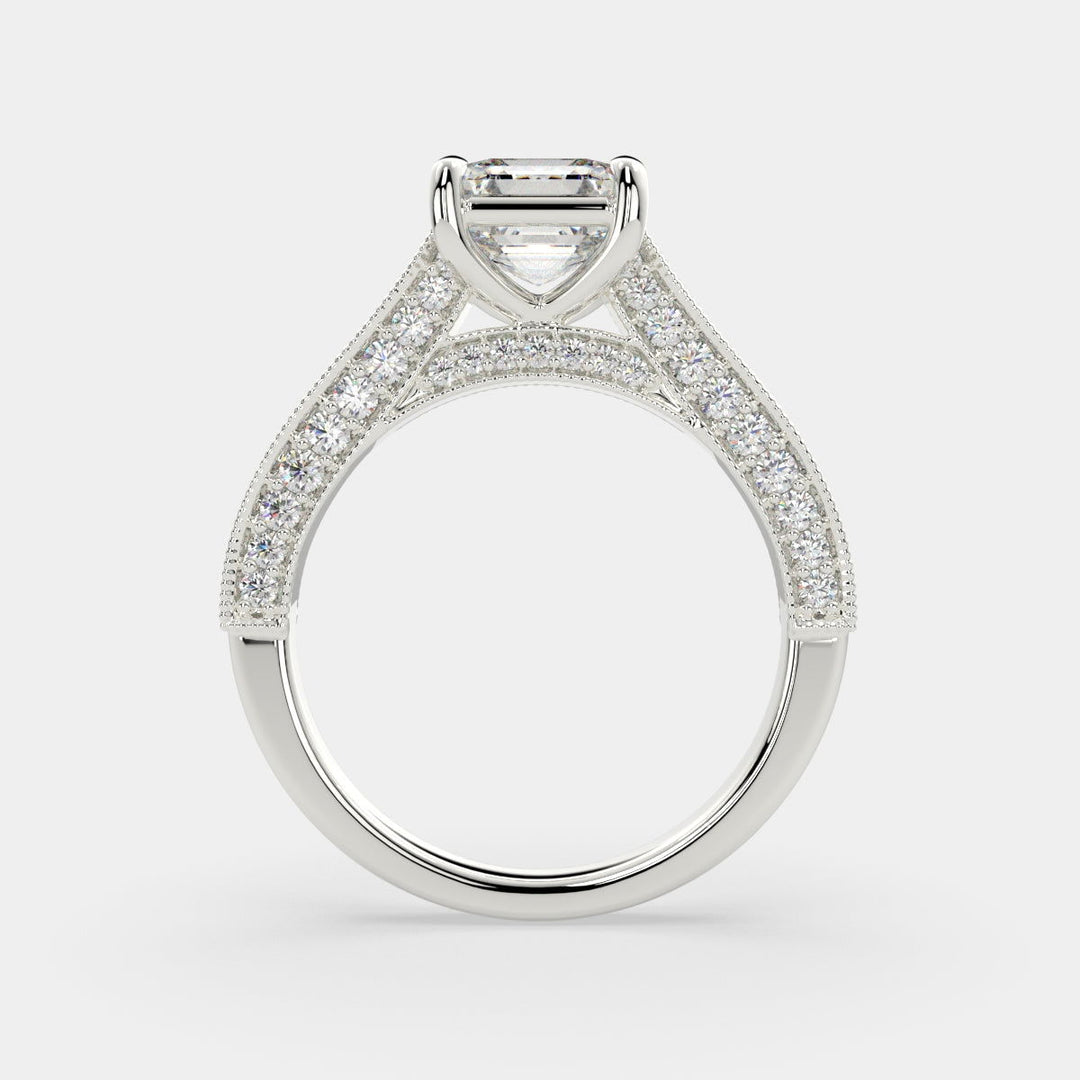 Martina Emerald Cut Pave Engagement Ring Setting - Nivetta