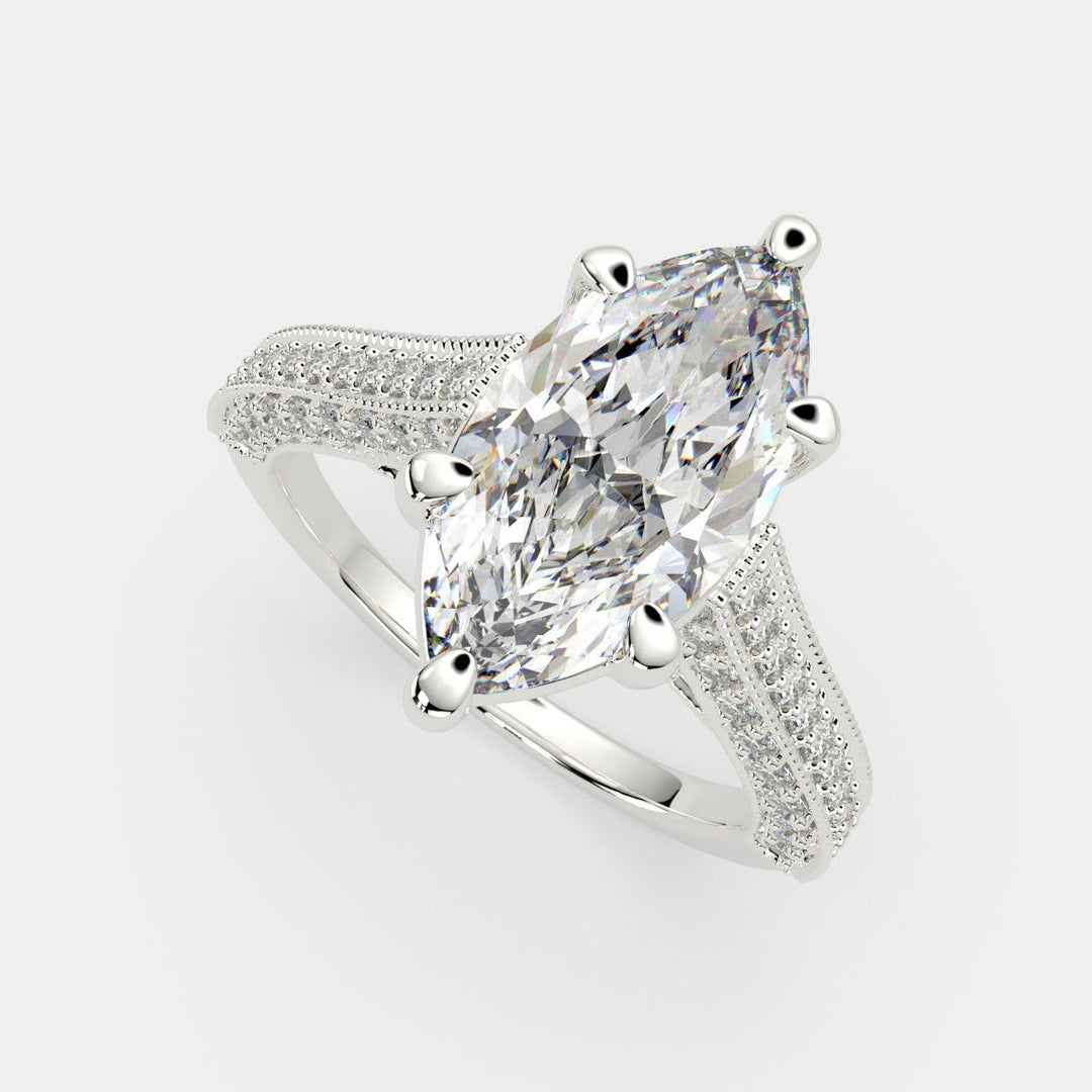 Martina Marquise Cut Pave Engagement Ring Setting - Nivetta