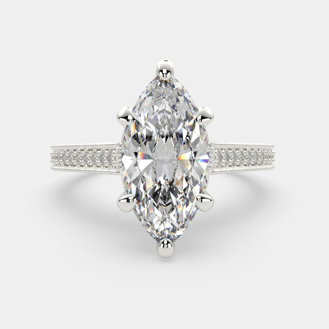 Martina Marquise Cut Pave Engagement Ring Setting - Nivetta