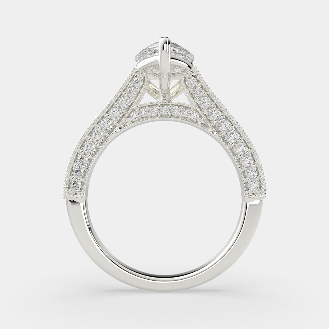 Martina Pear Cut Pave Engagement Ring Setting - Nivetta