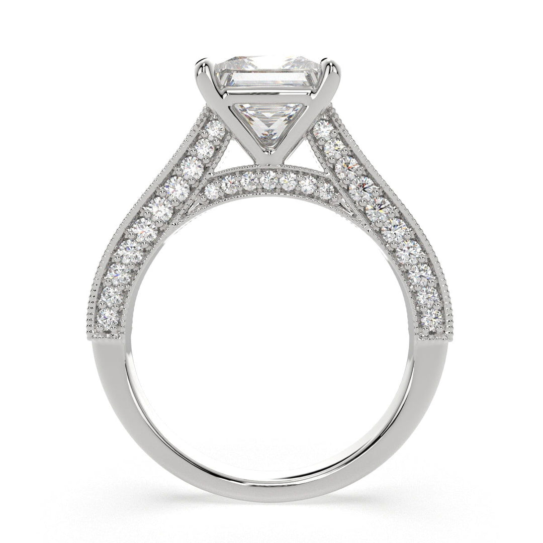 Martina Princess Cut Pave Engagement Ring Setting - Nivetta