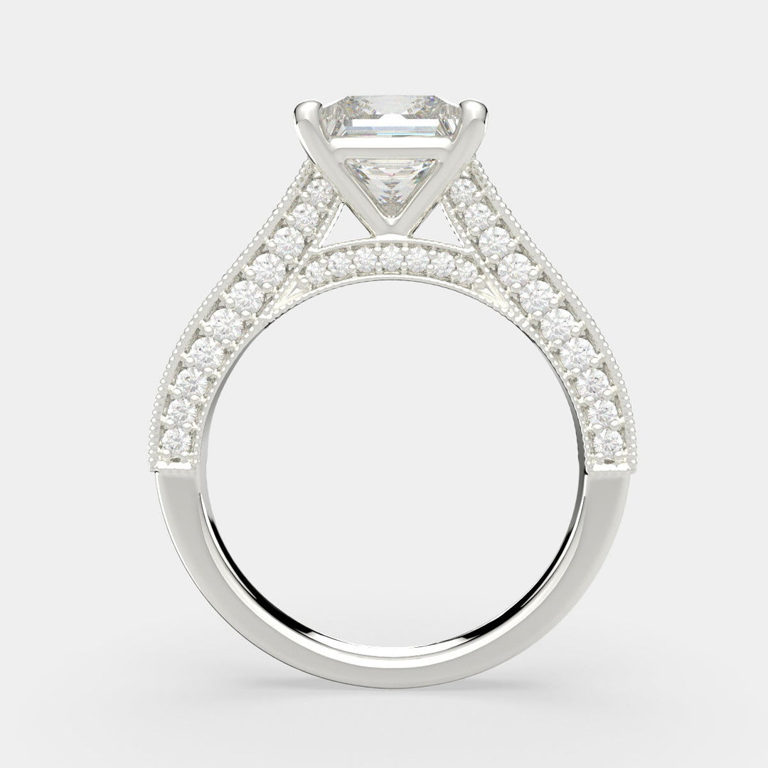 Martina Princess Cut Pave Engagement Ring Setting - Nivetta