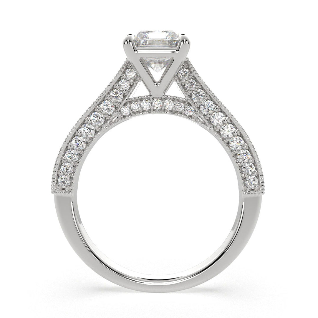 Martina Radiant Cut Pave Engagement Ring Setting - Nivetta