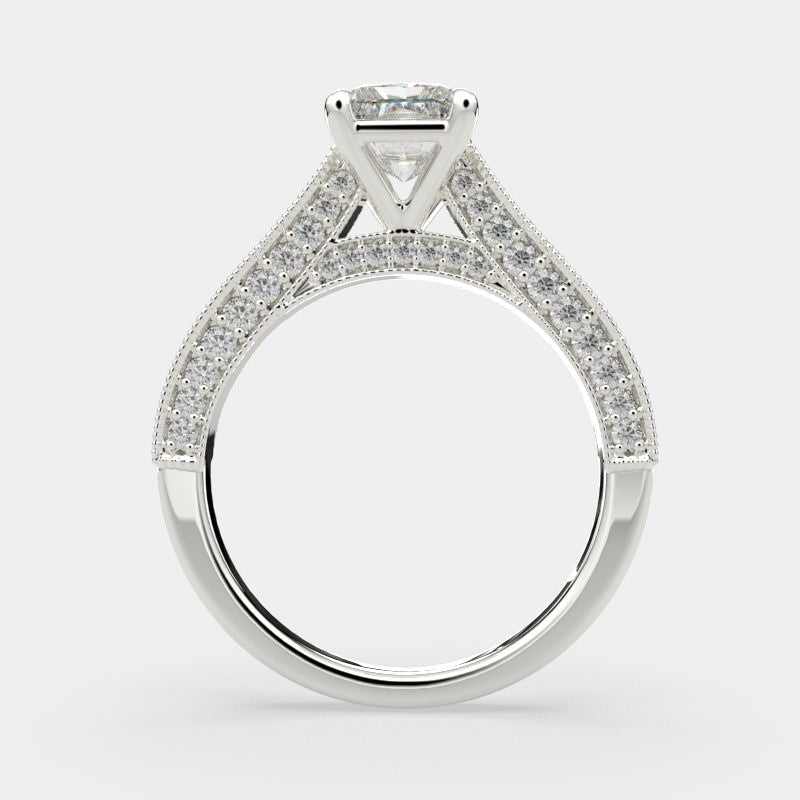 Martina Radiant Cut Pave Engagement Ring Setting - Nivetta