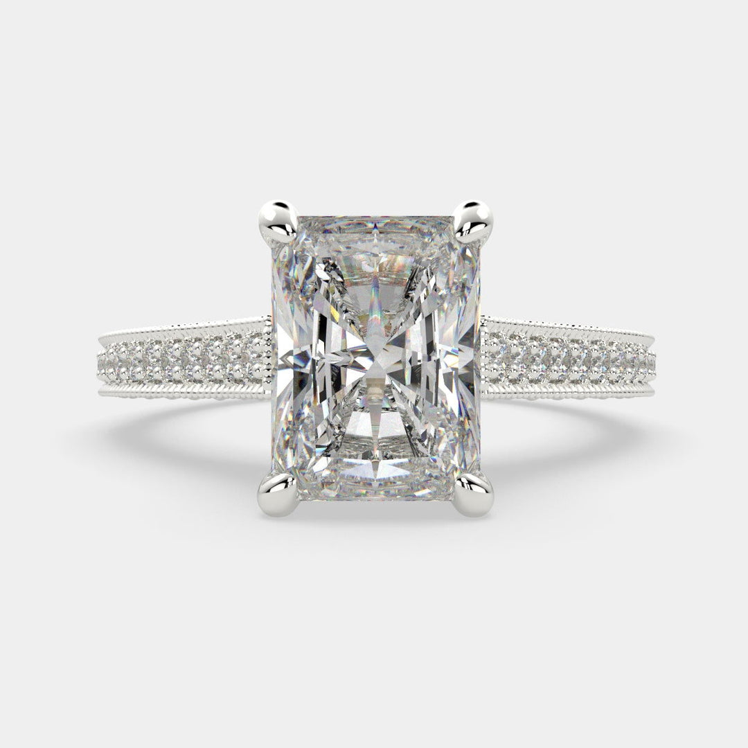 Martina Radiant Cut Pave Engagement Ring Setting - Nivetta