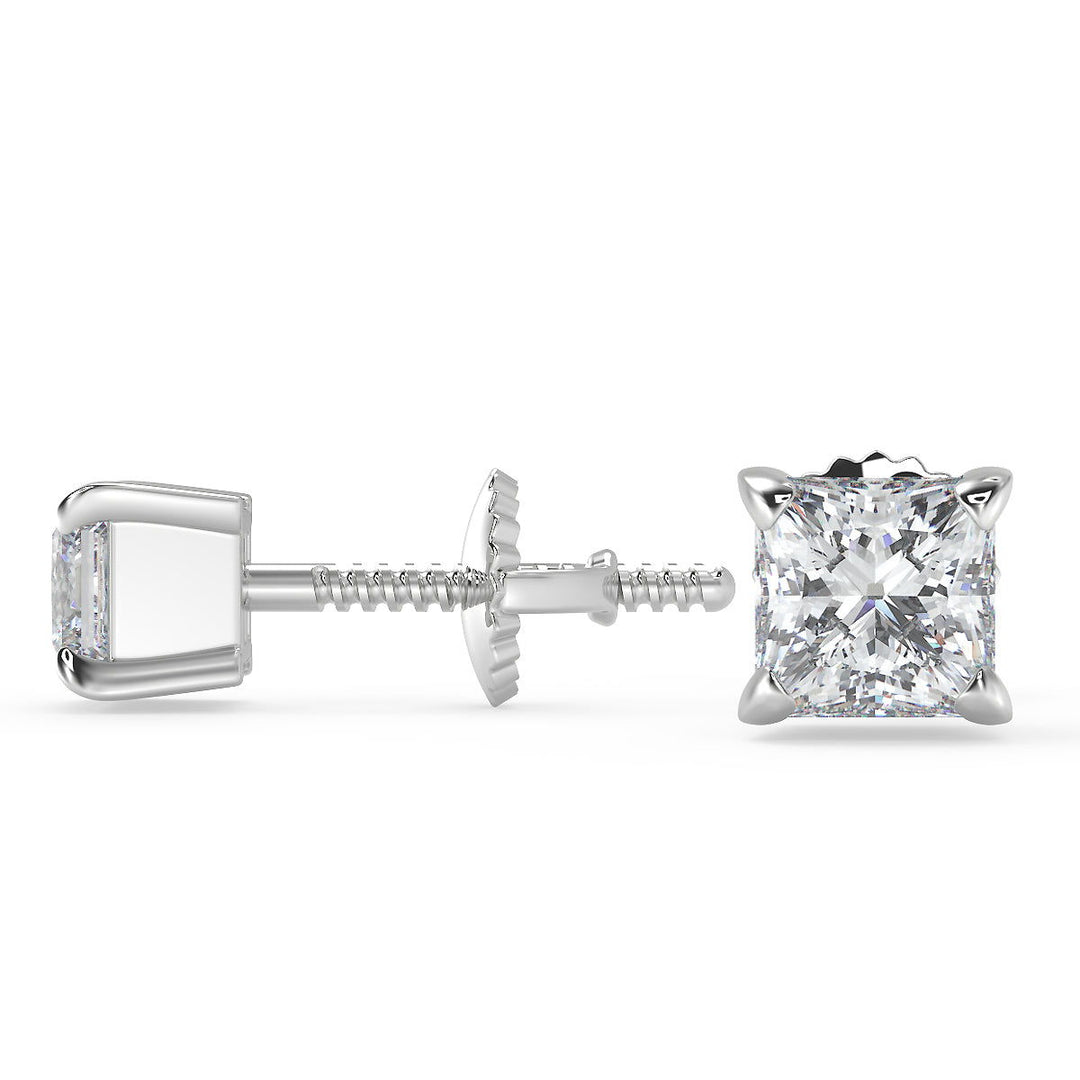 Megan Princess Cut Stud Earrings - Nivetta