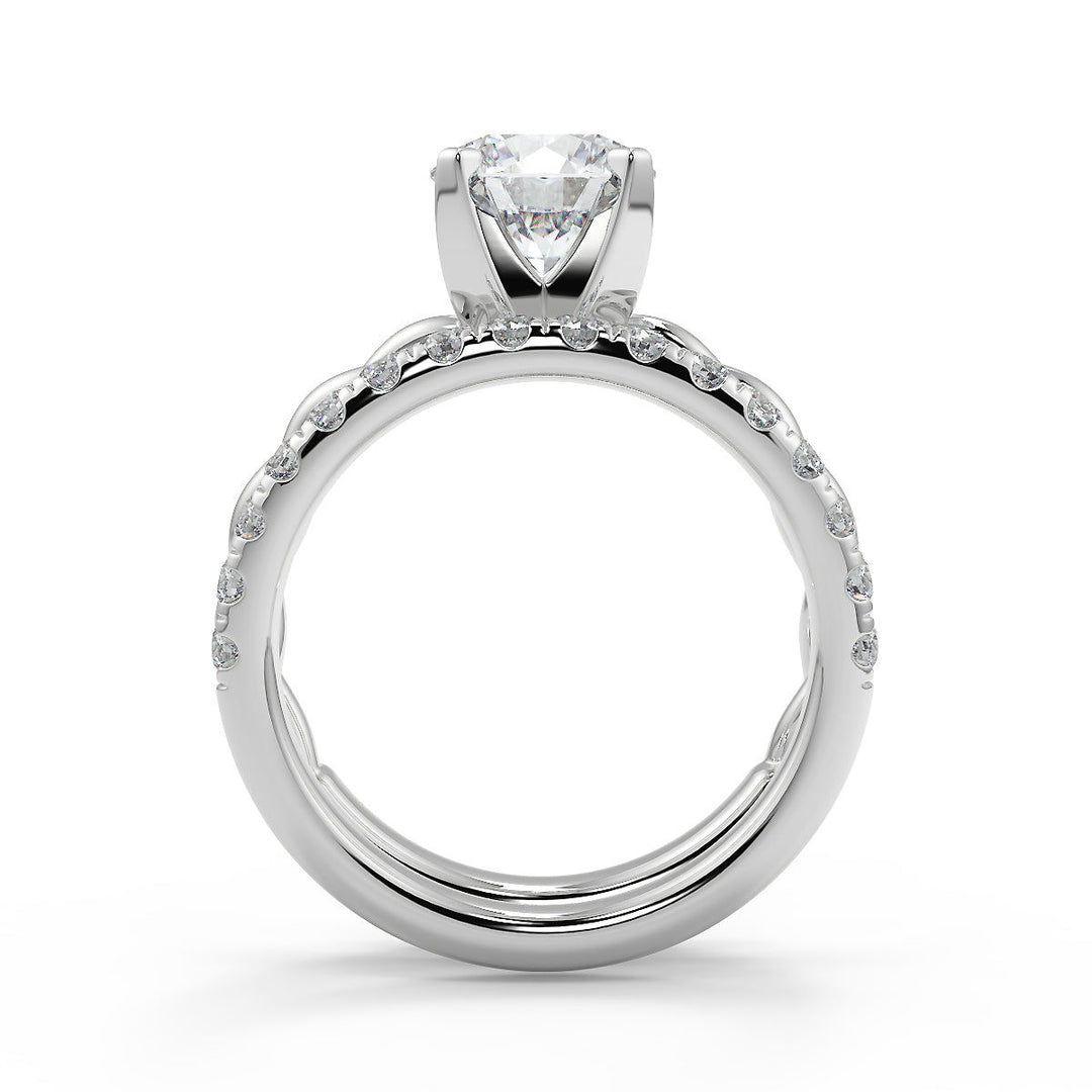 Megan Twisted Rope Solitaire Round Cut Diamond Engagement Ring - Nivetta