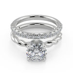 Load image into Gallery viewer, Megan Twisted Rope Solitaire Round Cut Diamond Engagement Ring - Nivetta
