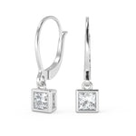 Load image into Gallery viewer, Milagros Princess Cut Bezel Earrings Leverback - Nivetta

