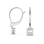 Load image into Gallery viewer, Milagros Princess Cut Bezel Earrings Leverback - Nivetta
