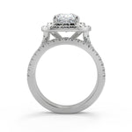 Load image into Gallery viewer, Miriam Double Halo Split Shank Pave Cushion Cut Diamond Ring - Nivetta
