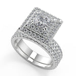 Load image into Gallery viewer, Molly Double Halo Pave Gala Princess Cut Diamond Engagement Ring - Nivetta
