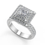 Load image into Gallery viewer, Molly Double Halo Pave Gala Princess Cut Diamond Engagement Ring - Nivetta
