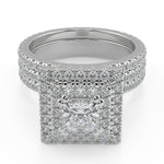 Load image into Gallery viewer, Molly Double Halo Pave Gala Princess Cut Diamond Engagement Ring - Nivetta
