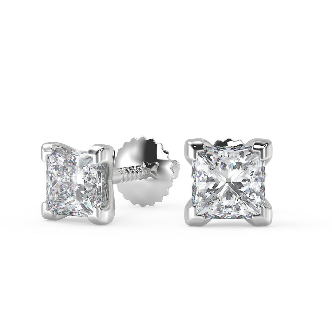 Molly Princess Cut Stud Earrings - Nivetta