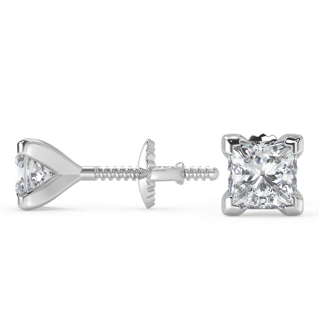 Molly Princess Cut Stud Earrings - Nivetta