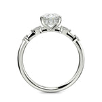 Load image into Gallery viewer, Monique Cushion Cut Hidden Halo Side Stones 4 Prong Claw Set Engagement Ring Setting - Nivetta
