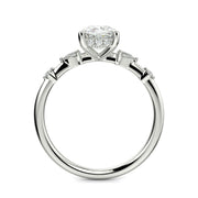 Monique Cushion Cut Hidden Halo Side Stones 4 Prong Claw Set Engagement Ring Setting - Nivetta