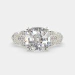 Load image into Gallery viewer, Nadia Cushion Cut Pave Milgrain Engagement Ring Setting - Nivetta
