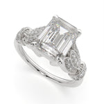 Load image into Gallery viewer, Nadia Emerald Cut Pave Milgrain Engagement Ring Setting - Nivetta
