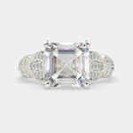 Load image into Gallery viewer, Nadia Emerald Cut Pave Milgrain Engagement Ring Setting - Nivetta
