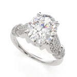 Load image into Gallery viewer, Nadia Oval Cut Pave Milgrain Engagement Ring Setting - Nivetta
