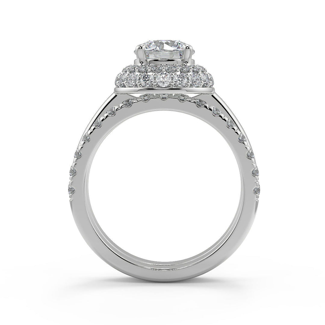 Natalia Double Halo Round Cut Diamond Engagement Ring - Nivetta