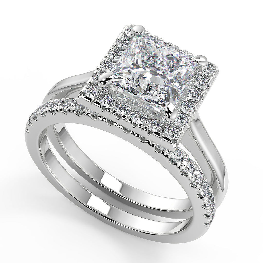 Nathalie Halo Semi Solitaire Round Cut Engagement Ring - Nivetta - Nivetta