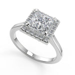 Load image into Gallery viewer, Nathalie Halo Semi Solitaire Round Cut Engagement Ring - Nivetta - Nivetta
