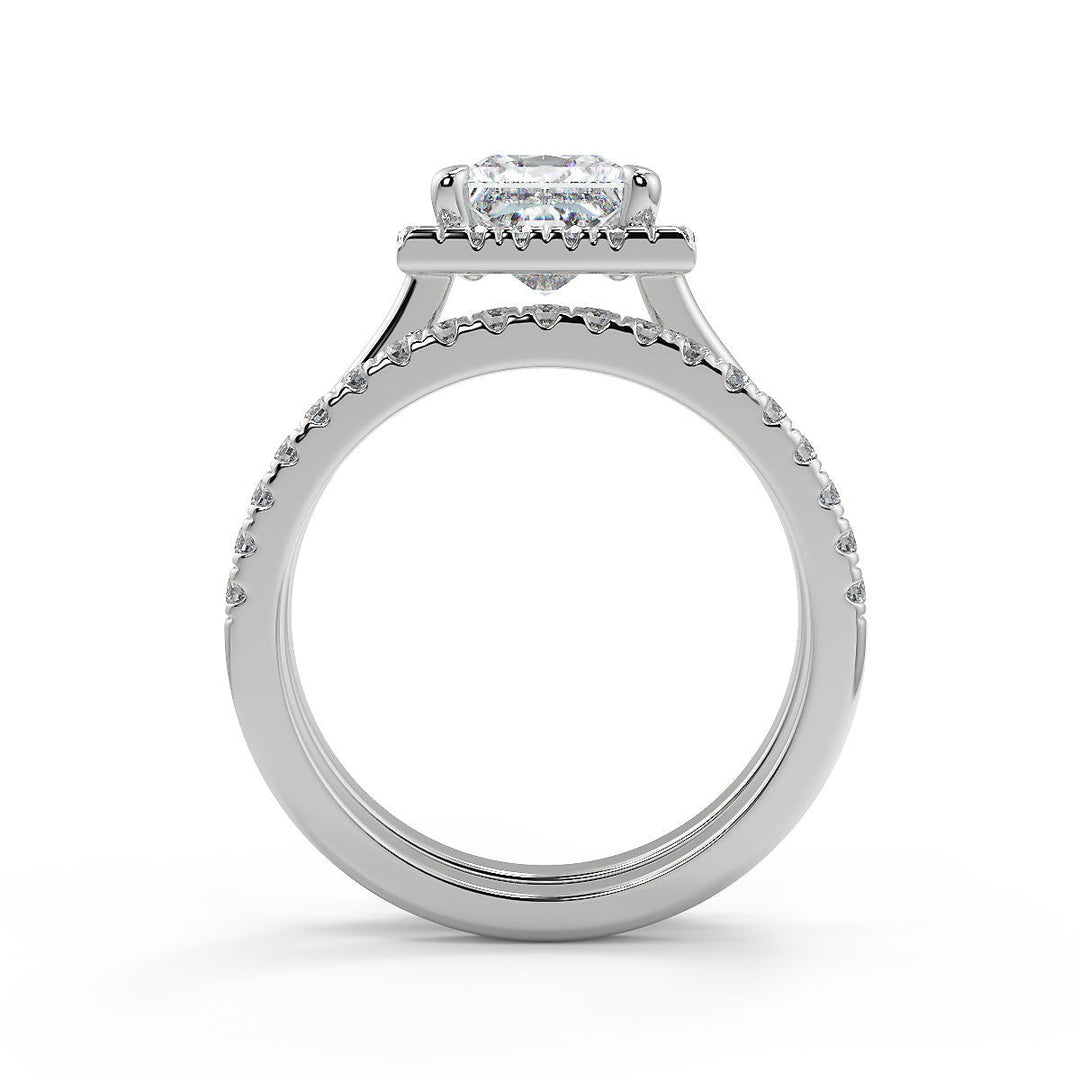 Nathalie Halo Semi Solitaire Round Cut Engagement Ring - Nivetta - Nivetta