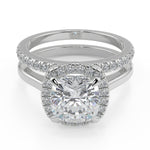 Load image into Gallery viewer, Nathalie Halo Semi Solitaire Round Cut Engagement Ring - Nivetta - Nivetta
