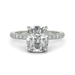 Load image into Gallery viewer, Nicollette Cushion Cut Pave Hidden Halo 4 Prong Claw Set Engagement Ring Setting - Nivetta

