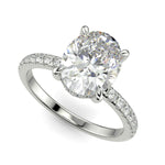 Load image into Gallery viewer, Nicollette Oval Cut Pave Hidden Halo 4 Prong Claw Set Engagement Ring Setting - Nivetta

