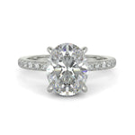 Load image into Gallery viewer, Nicollette Oval Cut Pave Hidden Halo 4 Prong Claw Set Engagement Ring Setting - Nivetta
