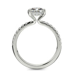 Load image into Gallery viewer, Nicollette Radiant Cut Pave Hidden Halo 4 Prong Claw Set Engagement Ring Setting - Nivetta
