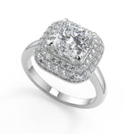 Load image into Gallery viewer, Nyasia Double Halo Cushion Cut Diamond Engagement Ring - Nivetta
