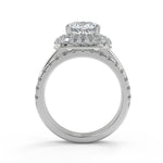 Load image into Gallery viewer, Nyasia Double Halo Cushion Cut Diamond Engagement Ring - Nivetta
