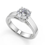 Load image into Gallery viewer, Olivia 4 Prong Solitaire Round Cut Diamond Engagement Ring - Nivetta

