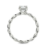 Load image into Gallery viewer, Olivia Emerald Cut Rope Hidden Halo Twist Claw Set Engagement Ring Setting - Nivetta
