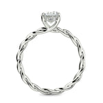 Load image into Gallery viewer, Olivia Oval Cut Rope Hidden Halo Twist Claw Set Engagement Ring Setting - Nivetta

