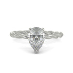 Load image into Gallery viewer, Olivia Pear Cut Rope Hidden Halo Twist Claw Set Engagement Ring Setting - Nivetta
