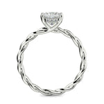 Load image into Gallery viewer, Olivia Princess Cut Rope Hidden Halo Twist Claw Set Engagement Ring Setting - Nivetta
