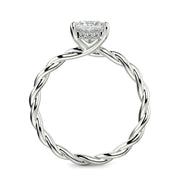 Olivia Princess Cut Rope Hidden Halo Twist Claw Set Engagement Ring Setting - Nivetta